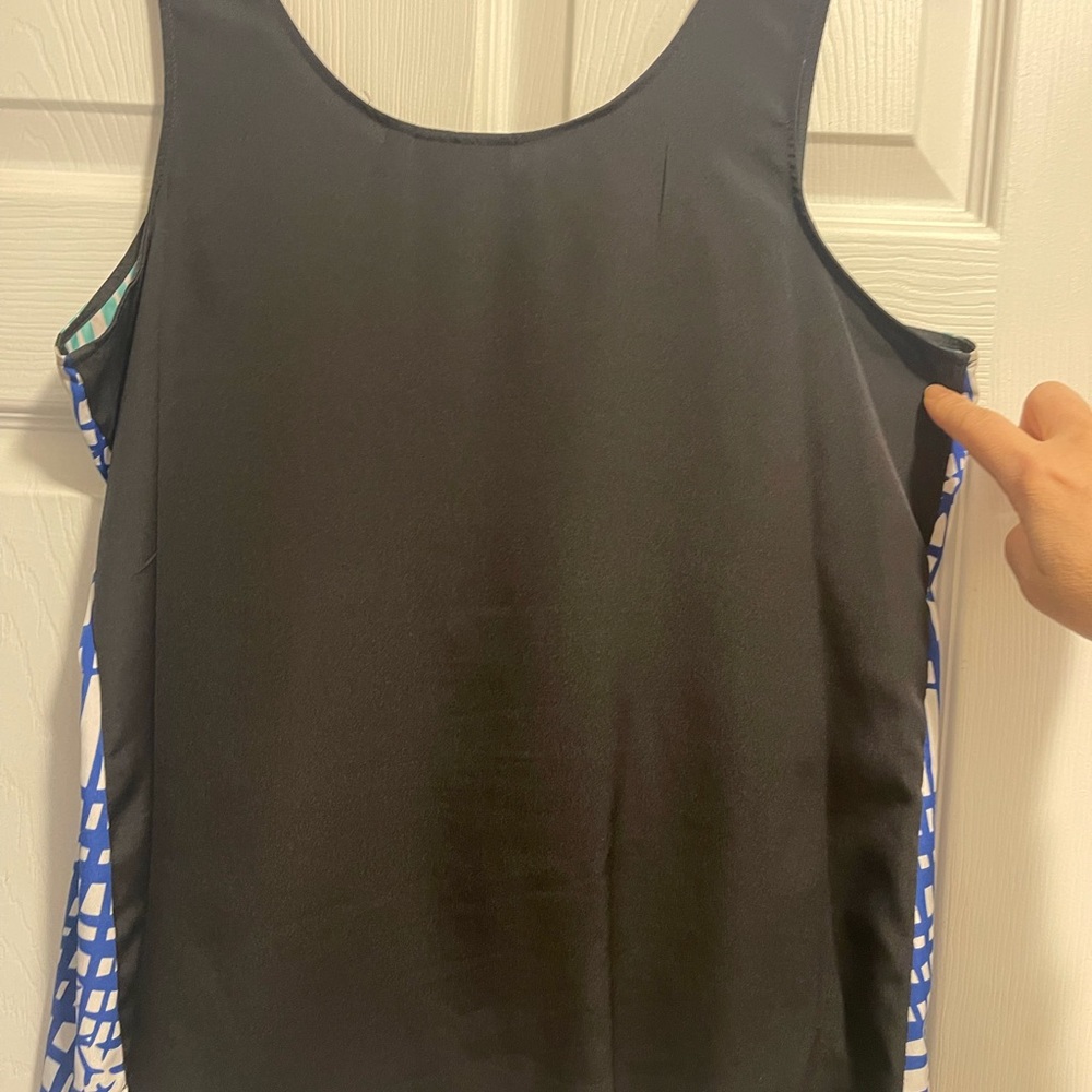 Woman’s Medium Apt. 9 Tank Blouse Black with Multi Color - Picture 4 of 5